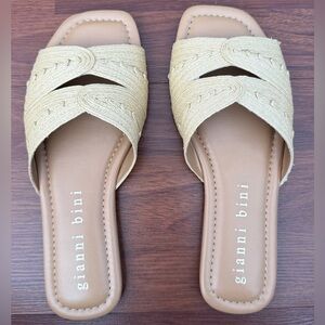Gianni Bini Braided Raffia Slide Sandals